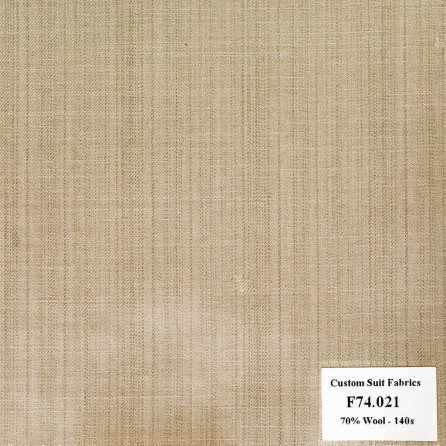 [ Hết hàng ] F74.021 Kevinlli V6 - Vải Suit 70% Wool - Nâu Trơn